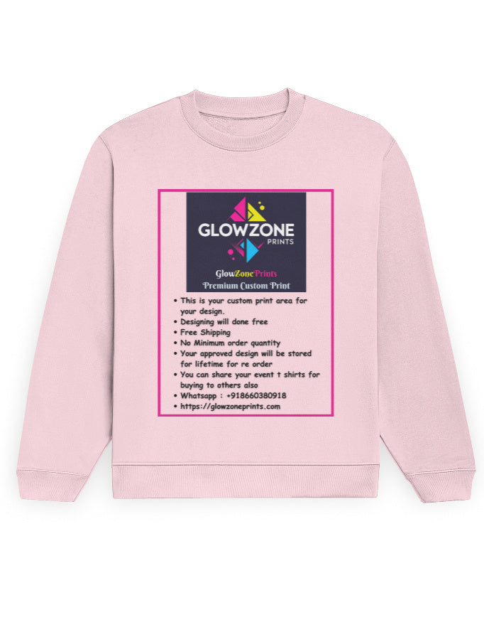 Unisex Sweatshirt | UH26 (Custom Print) Light Baby Pink GlowZonePrints