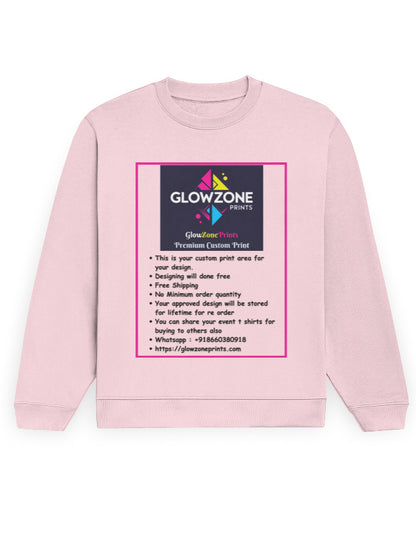 Unisex Sweatshirt | UH26 (Custom Print) Light Baby Pink GlowZonePrints