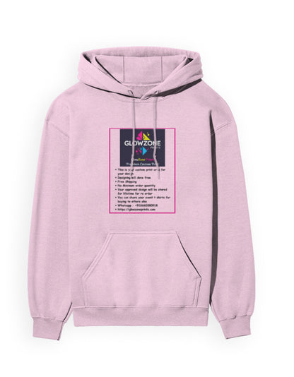 Unisex Hoodie | UH24 (Custom Print) Light Baby Pink GlowZonePrints