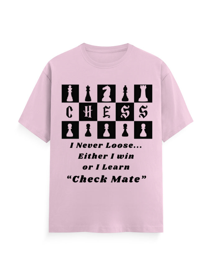 Unisex Classic Crew T-Shirt – Chess (Black Edition) Light Baby Pink GlowZonePrints