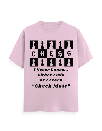 Unisex Classic Crew T-Shirt – Chess (Black Edition) Light Baby Pink GlowZonePrints