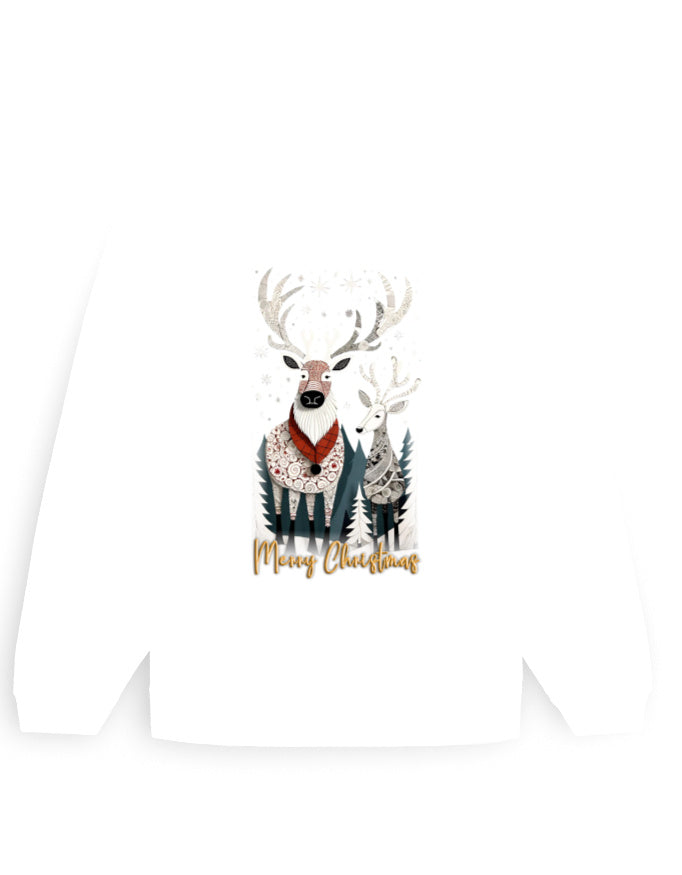 Unisex Oversized Sweatshirt Reindeer – Merry Christmas Edition | UH35 Light Baby Pink GlowZonePrints