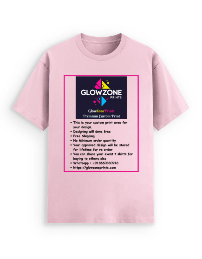 Unisex Stretch T-shirt | UC48 (Custom Print) Light Baby Pink GlowZonePrints