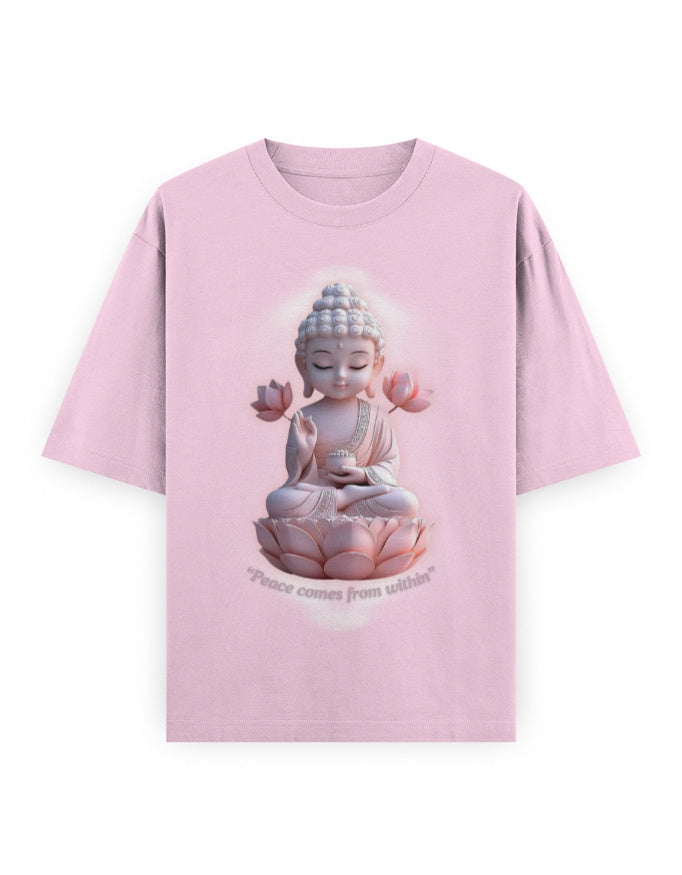 Peace Oversized T-Shirt | BP01 Light Baby Pink GlowZonePrints