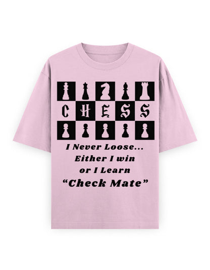 Unisex Oversized Classic T-Shirt – Chess (Black Edition) Light Baby Pink GlowZonePrints