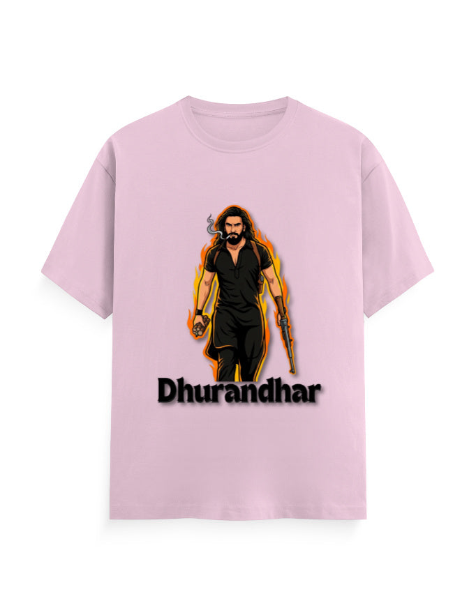 Unisex Crew T-Shirt - Dhurandhar(A) Light Baby Pink GlowZonePrints