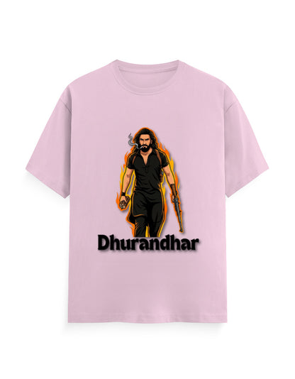 Unisex Crew T-Shirt - Dhurandhar(A) Light Baby Pink GlowZonePrints