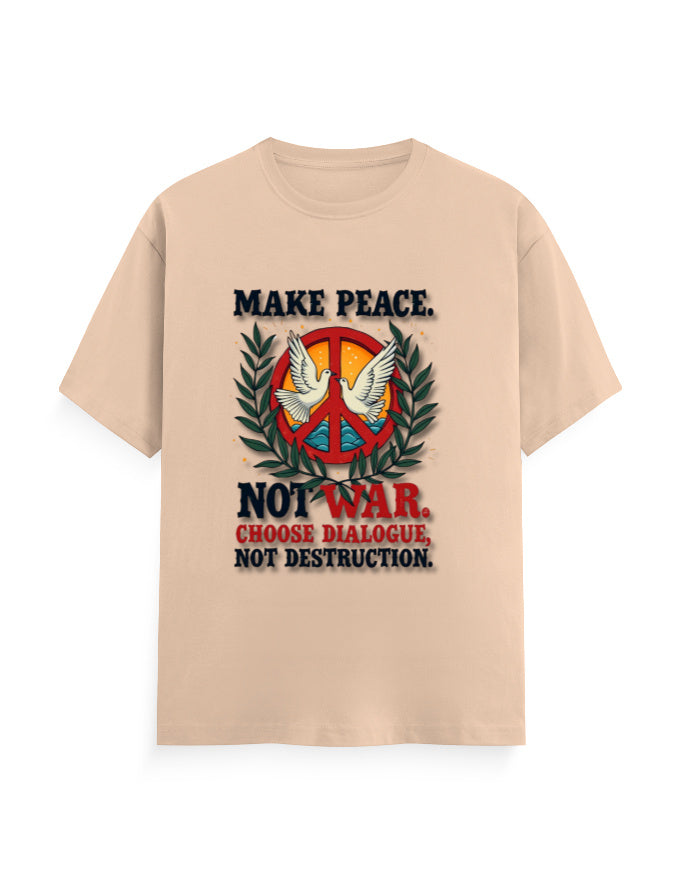 Unisex Crew T-Shirt - Make Peace Peach GlowZonePrints
