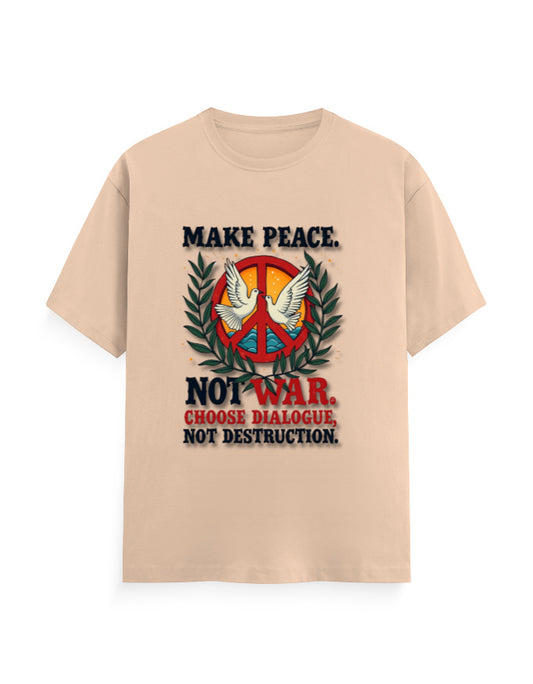 Unisex Crew T-Shirt - Make Peace Peach GlowZonePrints