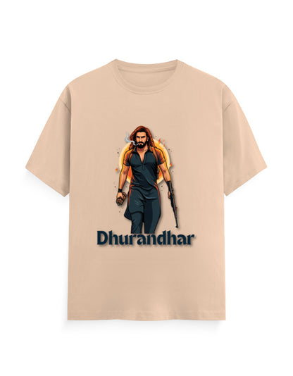 Unisex Crew T-Shirt – Dhurandhar(D) Peach GlowZonePrints