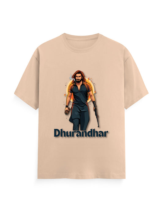 Unisex Crew T-Shirt – Dhurandhar(D) Peach GlowZonePrints
