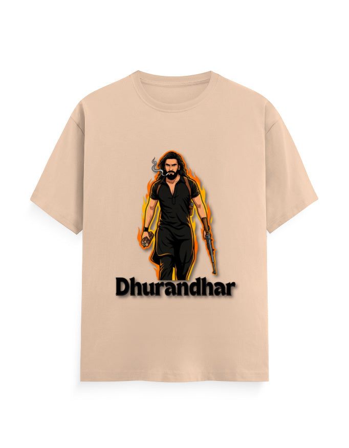 Unisex Crew T-Shirt - Dhurandhar(A) Peach GlowZonePrints