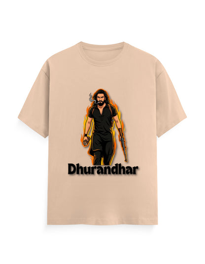 Unisex Crew T-Shirt - Dhurandhar(A) Peach GlowZonePrints