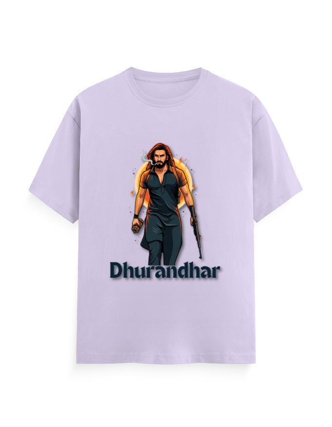 Unisex Crew T-Shirt – Dhurandhar(D) Lavender GlowZonePrints
