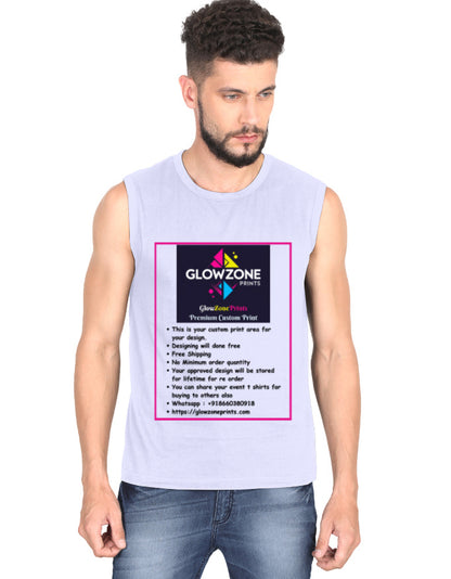 Men's Sleeveless T-Shirt | MS36 (Custom Print) Lavender GlowZonePrints