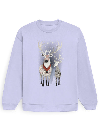 Unisex Oversized Sweatshirt Reindeer | UH35 Lavender GlowZonePrints