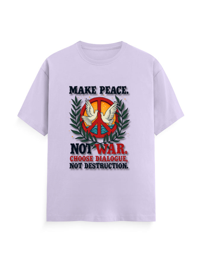 Unisex Crew T-Shirt - Make Peace Lavender GlowZonePrints