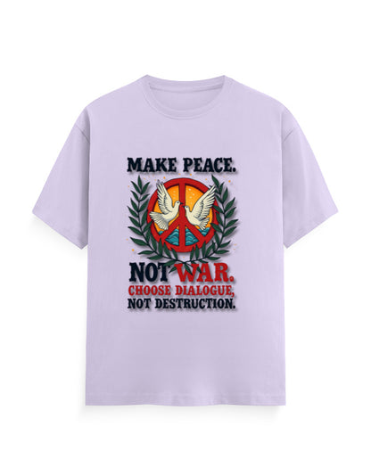 Unisex Crew T-Shirt - Make Peace Lavender GlowZonePrints