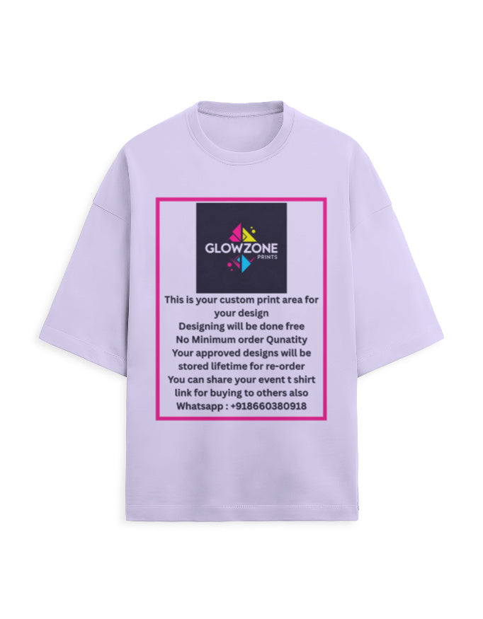 Unisex Terry Oversized Tee | UT27 (Custom Print) Lavender GlowZonePrints