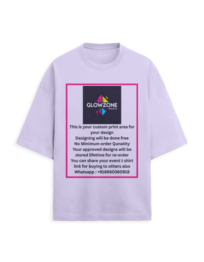 Unisex Terry Oversized Tee | UT27 (Custom Print) Lavender GlowZonePrints