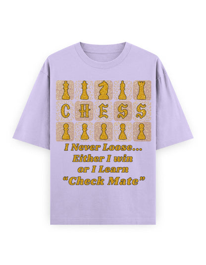 Unisex Oversized Classic T-Shirt -Chess (Gold Edition) Lavender GlowZonePrints