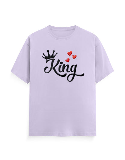 Unisex Classic Crew T-Shirt - King - Embroidery Lavender GlowZonePrints