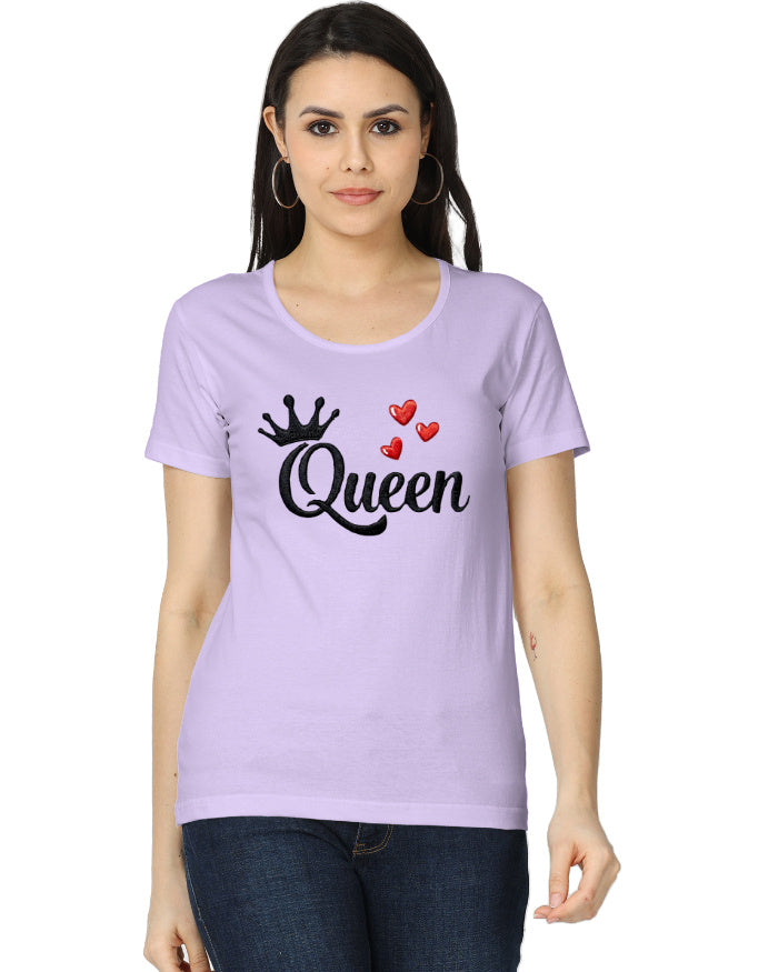 Women's Classic T-Shirt - Queen - Embroidery Edition Lavender GlowZonePrints