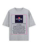 Unisex Oversized Classic T-Shirt (Custom Print) Grey Melange GlowZonePrints