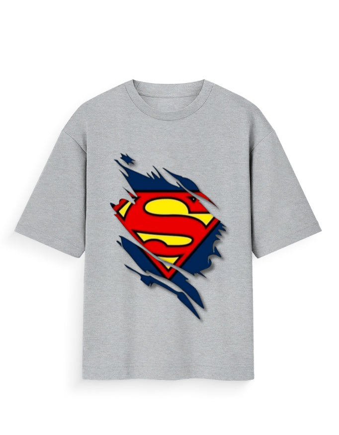 Unisex Standard T-Shirt - Superman Grey Melange GlowZonePrints