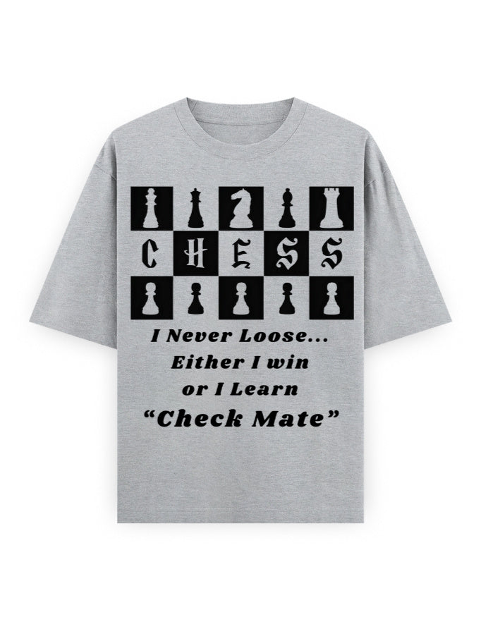 Unisex Oversized Classic T-Shirt – Chess (Black Edition) Grey Melange GlowZonePrints