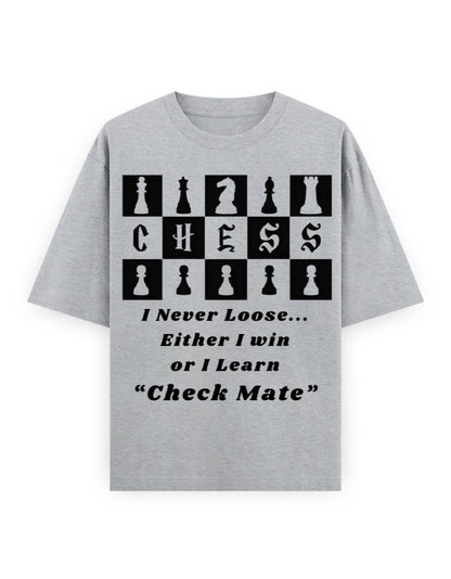 Unisex Oversized Classic T-Shirt – Chess (Black Edition) Grey Melange GlowZonePrints