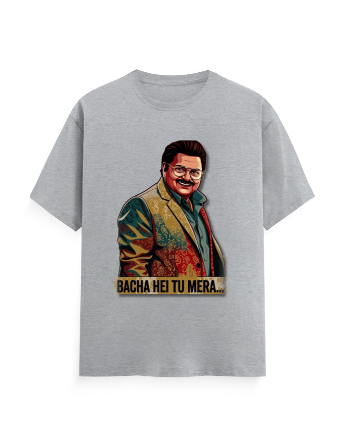 Unisex Crew T-Shirt – Dhurandhar (F) Grey Melange GlowZonePrints