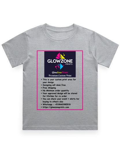 Boy's Crew Neck T-Shirt | UC21 (Custom Print)-1 Grey Melange GlowZonePrints