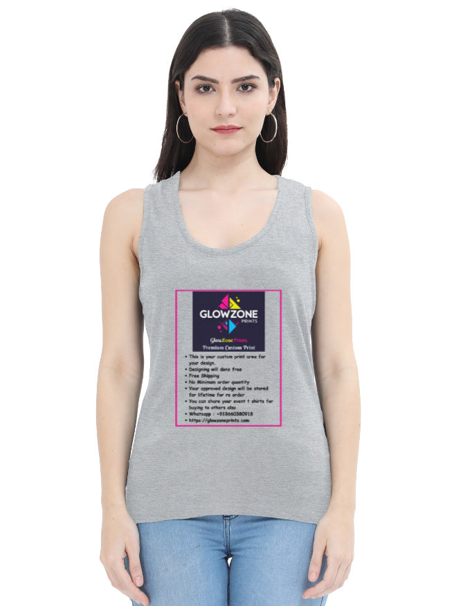 Women's Tank Top | FT37 (Custom Print) Grey Melange GlowZonePrints