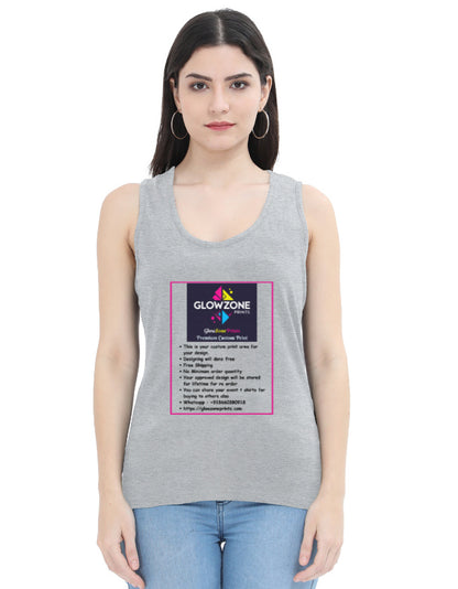 Women's Tank Top | FT37 (Custom Print) Grey Melange GlowZonePrints