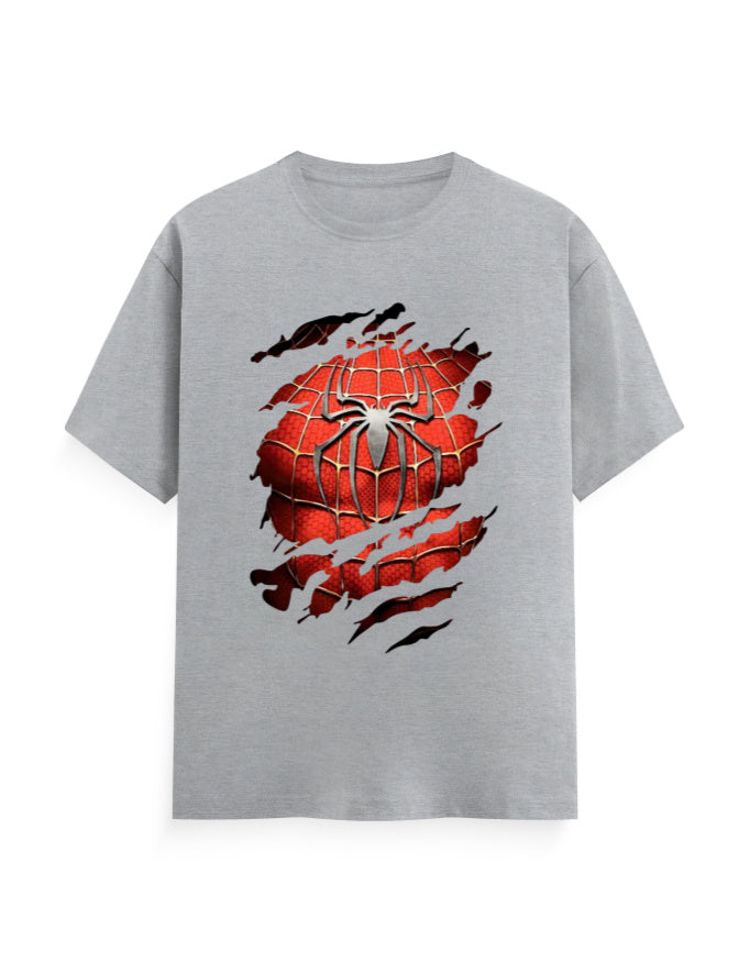 Spiderman Unisex T-Shirt Grey Melange GlowZonePrints