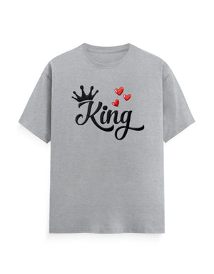 Unisex Classic Crew T-Shirt - King - Embroidery Grey Melange GlowZonePrints