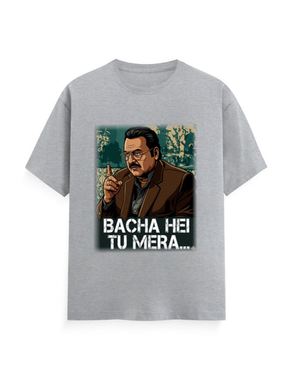 Unisex Crew T-Shirt – Dhurandhar (H) Grey Melange GlowZonePrints