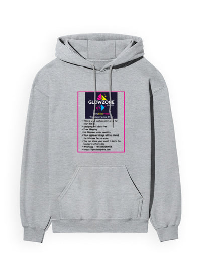 Unisex Hoodie | UH24 (Custom Print) Grey Melange GlowZonePrints