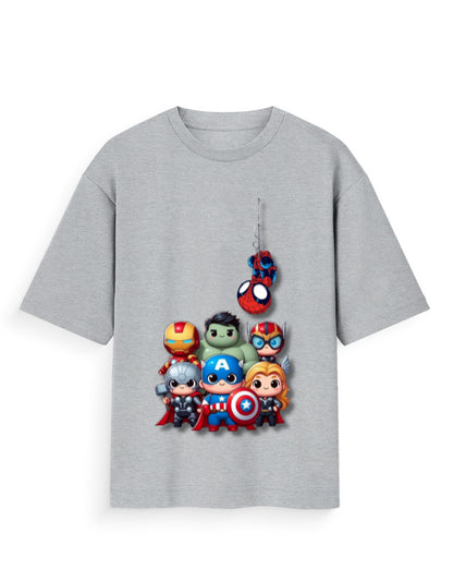 Unisex Standard T-Shirt - Cute Avengers Grey Melange GlowZonePrints