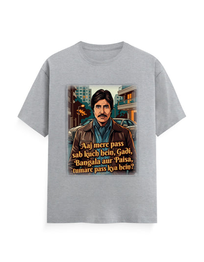 Unisex Classic Crew T-Shirt - Dewaar 1975 Grey Melange GlowZonePrints