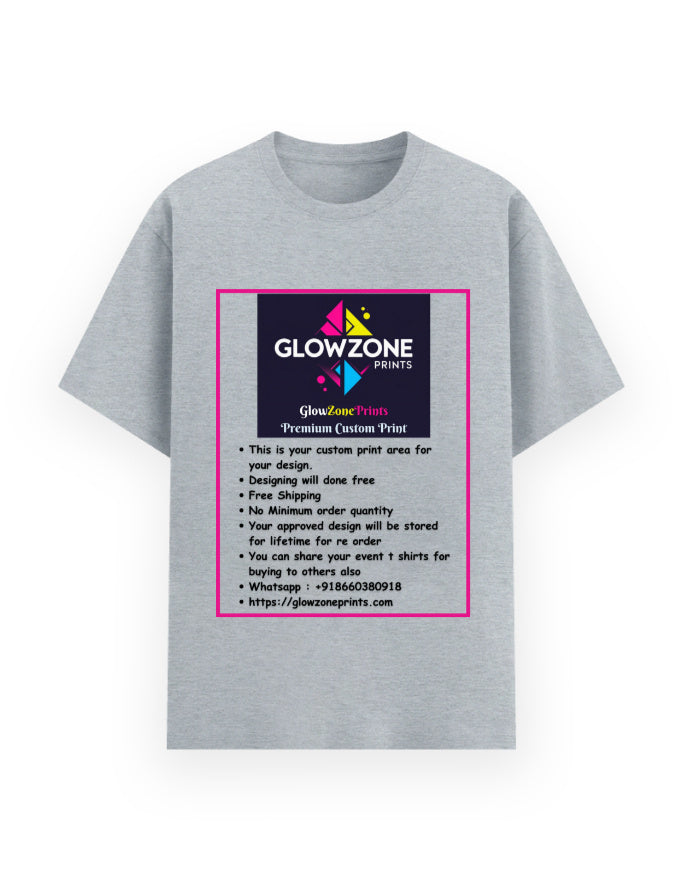 Unisex Basic T-Shirt | UB73 (Custom Print) Grey Melange GlowZonePrints