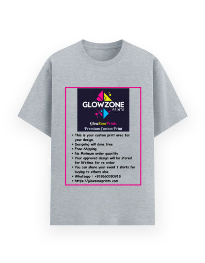 Unisex Basic T-Shirt | UB73 (Custom Print) Grey Melange GlowZonePrints
