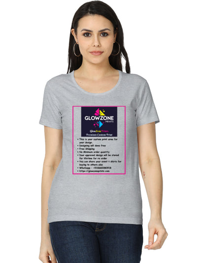 Women's Classic T-Shirt | (Custom Print) -1 Grey Melange GlowZonePrints