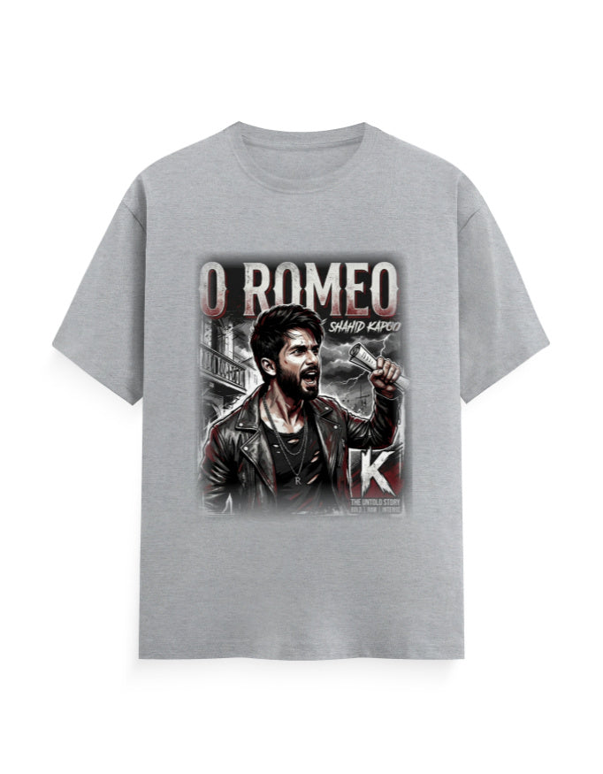 Unisex Classic Crew T-Shirt - O Romeo-Retro Grey Melange GlowZonePrints