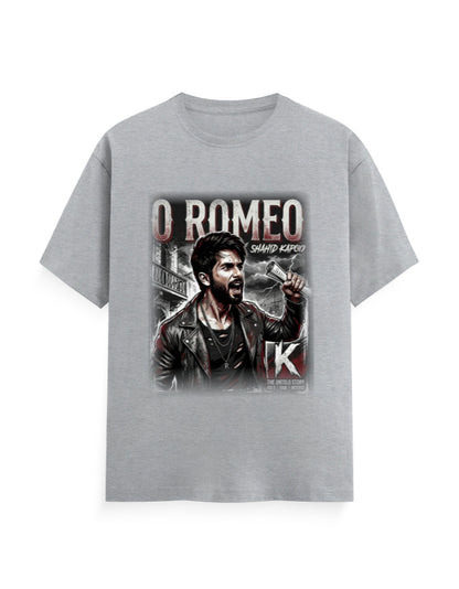 Unisex Classic Crew T-Shirt - O Romeo-Retro Grey Melange GlowZonePrints