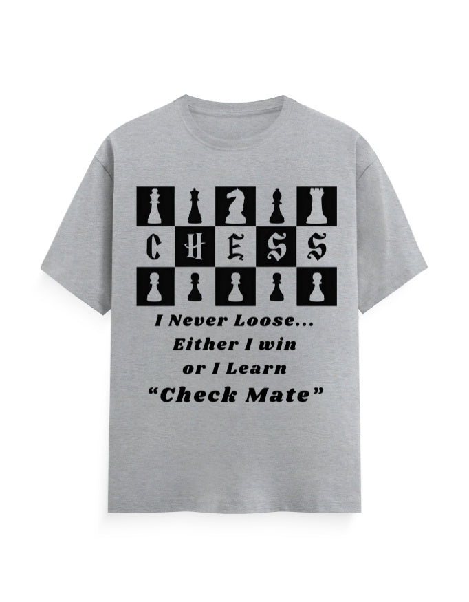 Unisex Classic Crew T-Shirt – Chess (Black Edition) Grey Melange GlowZonePrints
