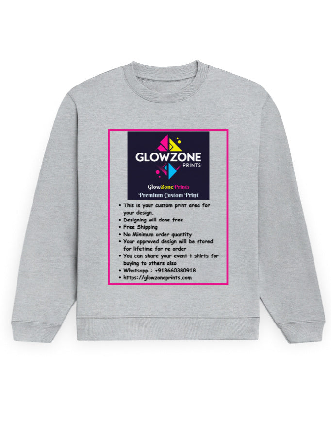 Unisex Sweatshirt | UH26 (Custom Print) Grey Melange GlowZonePrints