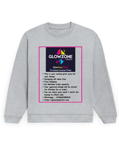 Unisex Sweatshirt | UH26 (Custom Print) Grey Melange GlowZonePrints