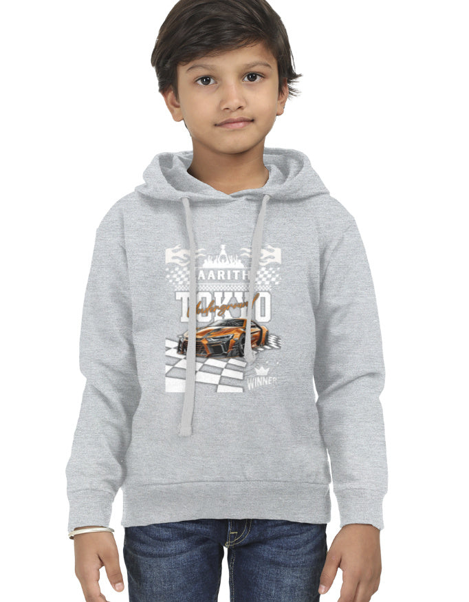 TOKYO Race Kids Hoodie Grey Melange GlowZonePrints
